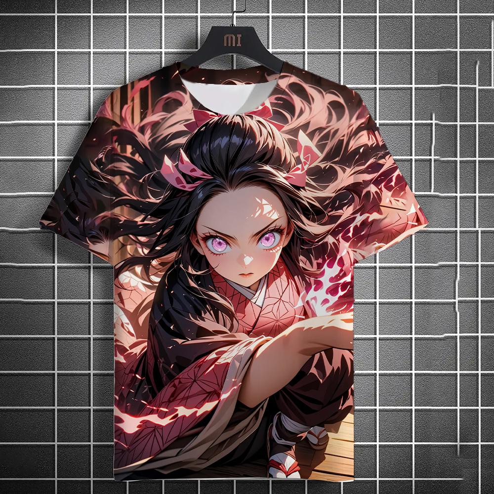 Men's and Womens Summer Fashion High Quality 3d Printing Anime Print T-shirt Casual Polyester Round Neck Casual Short Sleeve