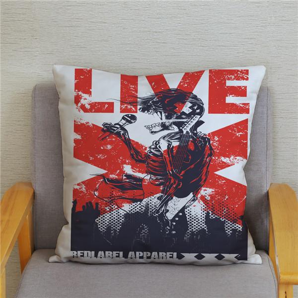 Home Decor Rock Music Print Pillowcases Bedroom Cushion Covers