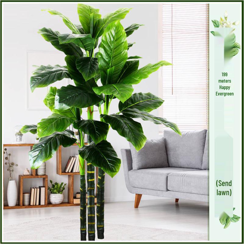 Large Indoor Evergreen Bonsai: Fake Plastic Tree Decor for Living Room.