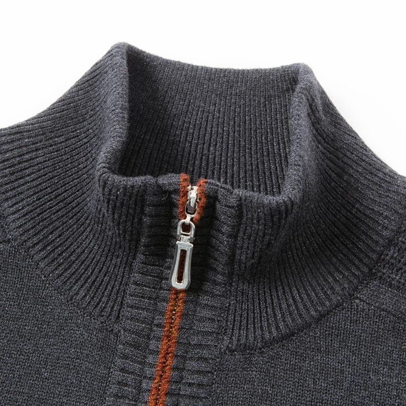 2025 Autumn Winter New Mens Sweater Zippers Turtleneck Long Sleeve Men Warm Pullovers Sports Sweater