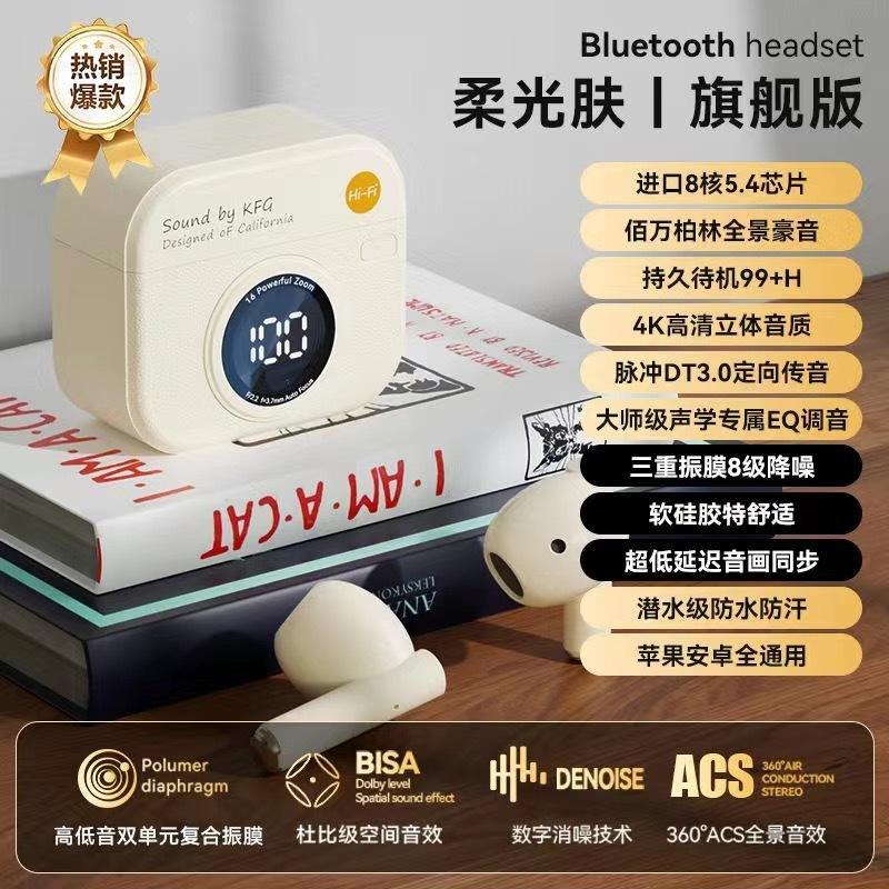 Retro new true wireless bluetooth headset semi-in-ear noise reduction high sound quality super long battery life sports universal