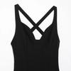 2025 Spring Women's European & American Style Slimming Sleeveless Solid Color Crossover Vest Dress