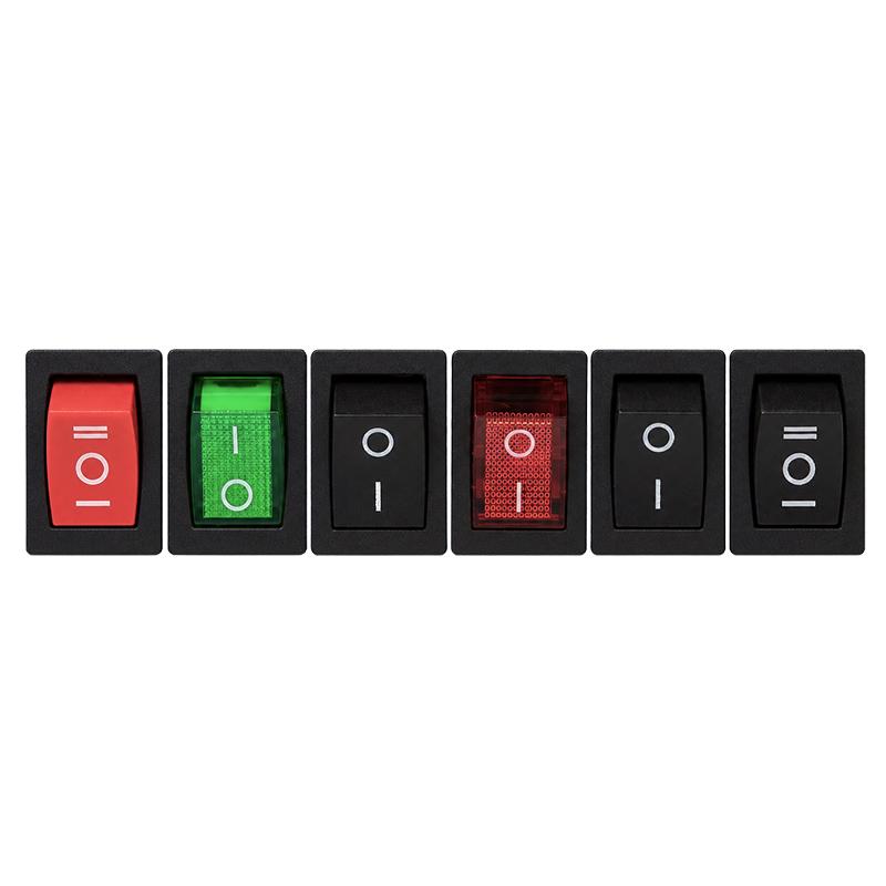 KCD1 Illuminated Rocker Switch Button Latching ON OFF 4 Pin 6 Pin 2 3 Position 16A 250VAC 20A 125VAC Snap In Panel Power Control Switches4