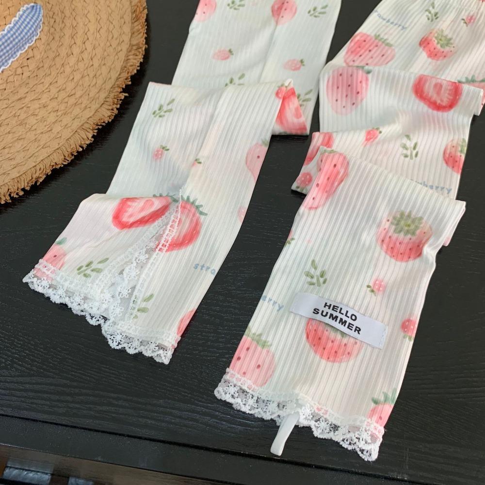 Peach Strawberry Sun Protective Sleeves Orange Watermelon Arm Covers  Girl