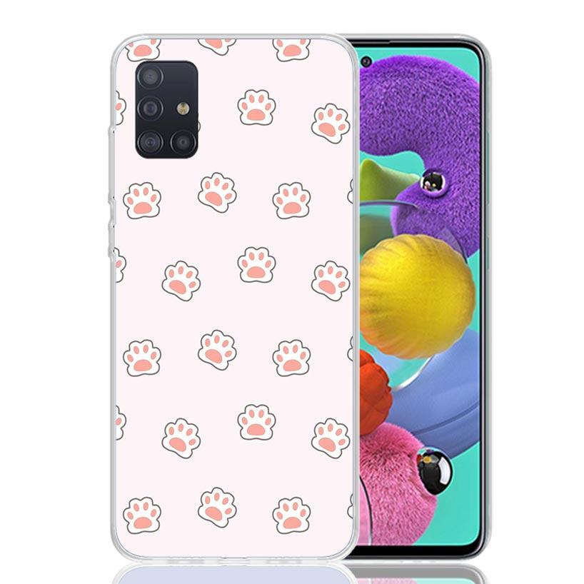 Cartoon Cute Dog Paws For Samsung Galaxy A52S A42 A32 A22 A12 A02S A51 A50S Phone Case A41 A31 A21S A30S A20S A20E A70 A71 A40 A