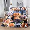 All Breeds Dogs Flannel Blanket, Soft Warm Throw with Multi Dog Faces Print for Bed Sofa, Cozy Bedding for Dog Lovers