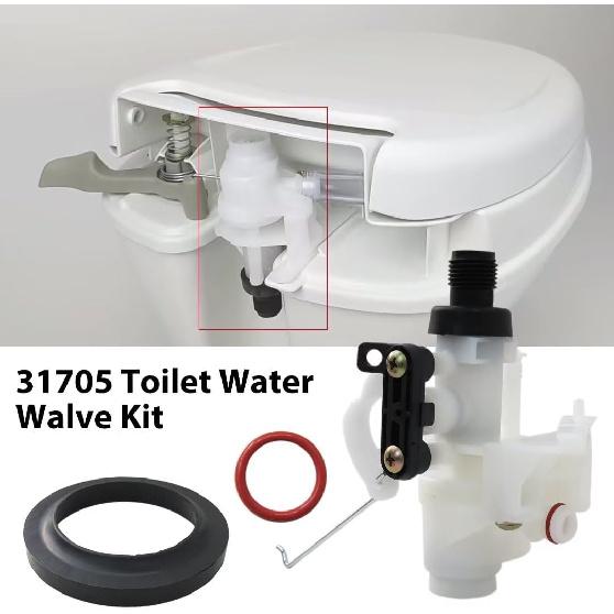 Toilet Water Valve Repair Kit 31687 Trailer Toilet Water Valve Assembly 31683 for Thetford RV Toilet Parts 31705