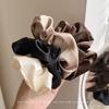 French Satin Pig Intestine Scrunchie - Korean Style Retro Hair Tie, Cute Japanese-Inspired Women's Hair Accessory.