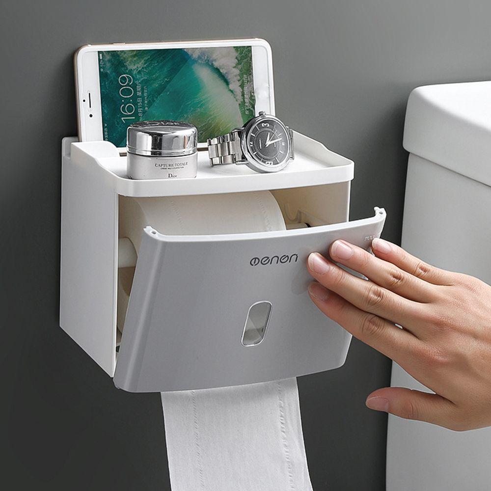 Storage Waterproof Tissue Box Shelf Storage Rack Toilet Paper Holder Roll/Draw Paper Dispenser