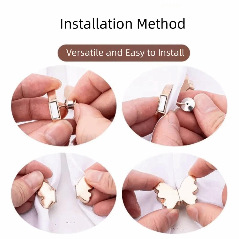 2Pcs Simple Nail-Free Magnetic Curtain Button Punch-free Drapery Clips Curtain Ties for Home
