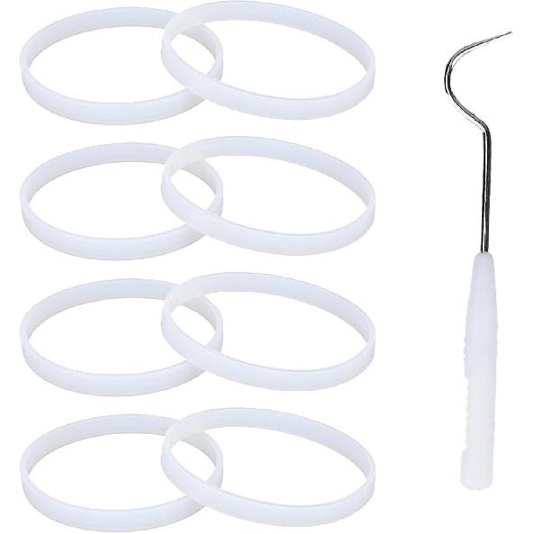 6pcs 3.94 Inch Rubber Sealing Ring Gaskets + 1 Hook for Nutri Ninja Blender, Silicone O-Ring Replacement for Ninja Auto-iQ Pro Extractor CT680