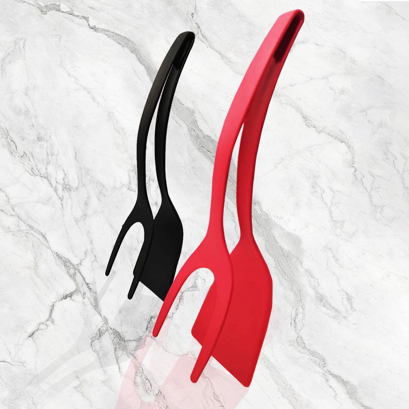 Multifunctional Nylon Two-in-One Spatula and Clip for Steak, Fried Eggs, and Fish.