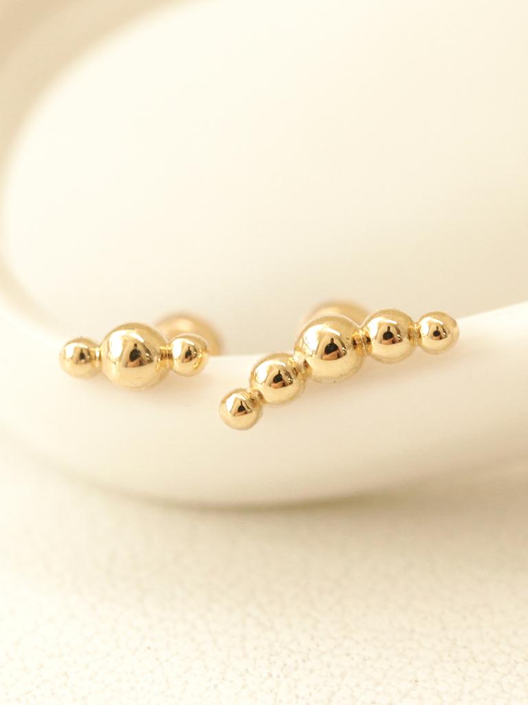 Minimalpiercing 14K Peanut Bubble Piercing Earrings