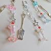 1 Sweet Cartoon Ice Cream Short Phone Charm Kawaii Korean Fashion Fork Pretty Star Phone Pendant Mini Phone Cord