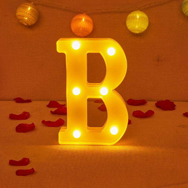 Alphabet Letter LED Lights Luminous Number Lamp Decor Battery Night Light for Home Wedding Birthday Christmas Party Decoration KTY