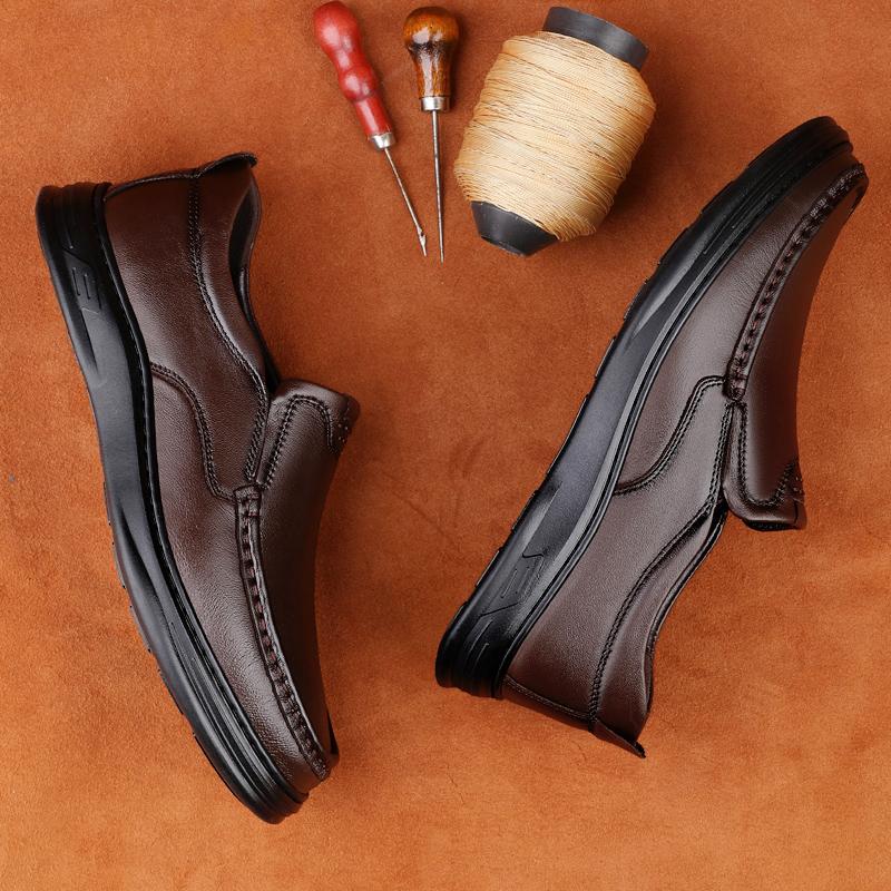 Echtes Leder Herren Slipper Schuhe Büro Mann Formelle Schuhe Hochzeitsfeier Herren Kleider Slipper Breath Fahren Lazy Flats Mokassins