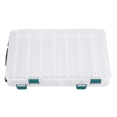 Double Side Plastic Fishing Baits Box Lures Holder Case Large Capacity Accessory (14 Slots)