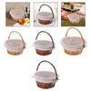 Handwoven Rattan Picnic Storage Basket Portable Rustic Charm Accessories for Outdoor Camping Circular Shape Multifunctional