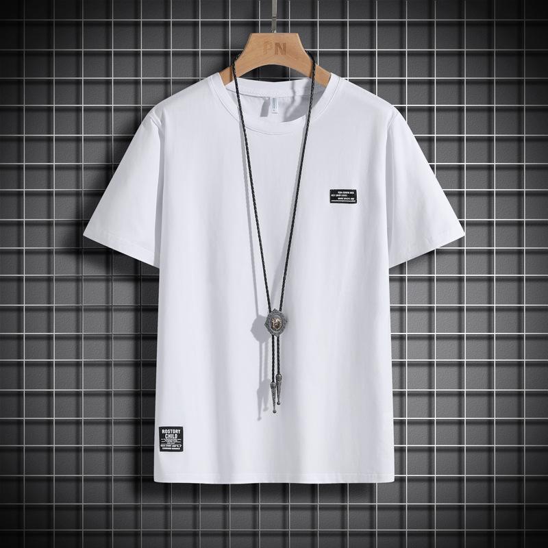 

9XL футболка из чистого хлопка мужская свободная с большим круглым вырезом и однотонным спортивным низом с коротким рукавом 9XL