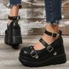 Women Pumps  Super High Heel Platform Wedge Spring Ladies Sandals Belt Buckle Classic Sweet Punk Female Lolita Shoes