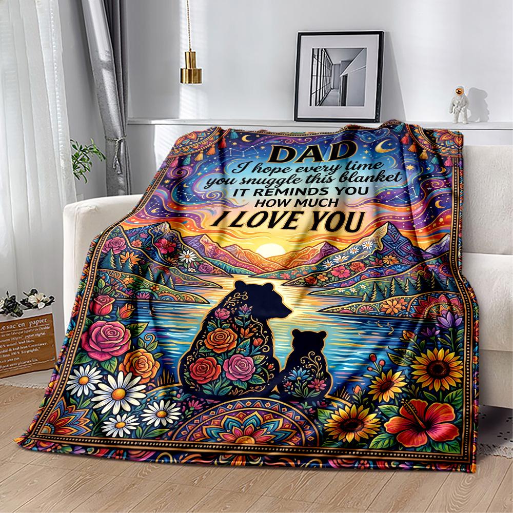 Love You Dad Always Flannel Blanket-Soft and Suitable for Sofas,Beds,Offices,Travel,All Seasons,Great Gift for Holidays and Birthdays.