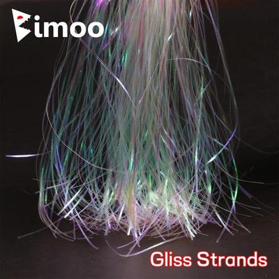 Bimoo 4Packs 1mm 9.8” Rainbow Corrugated Gliss Strands Simulates Fish Scales/Tentacles New Iridescent Flash Fly Tying Material