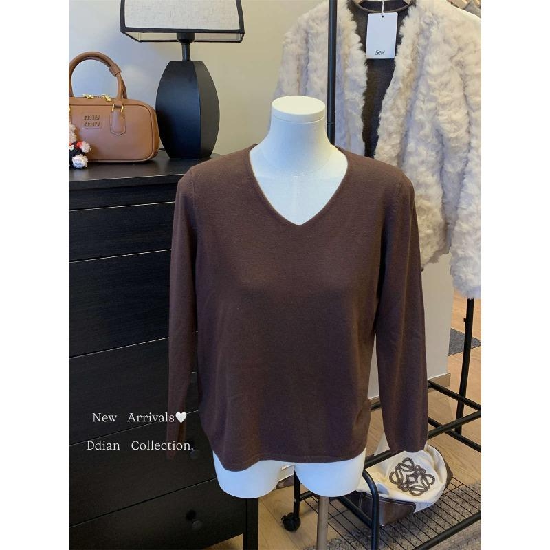 Fashion Collar Knitted Sweater Women's Soft Waxy Bottoming Shirt Autumn and Winter Simple Versatile Lazy Style Long-sleeved Inner Top