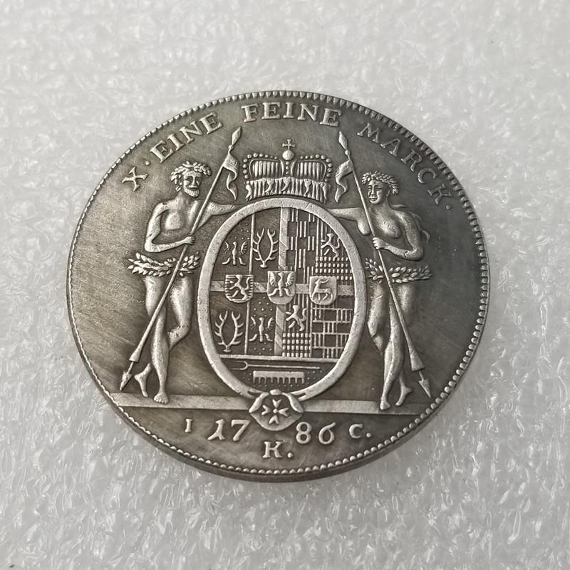 1786 German Replica Commemorative Coin - Brass with Silver Plating (#493) Brass