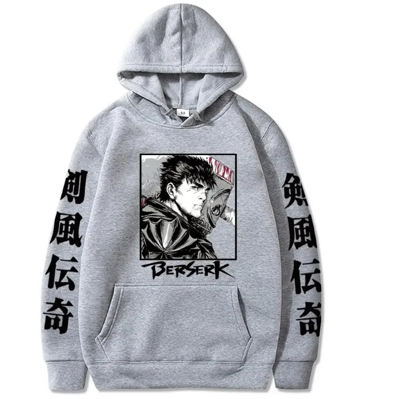 Japanese Anine Berserk Guts Hoodies Sweatshirt Loose Casual Hip Hop Man Woman Clothes Fashion Autumn Fleece Hoodies