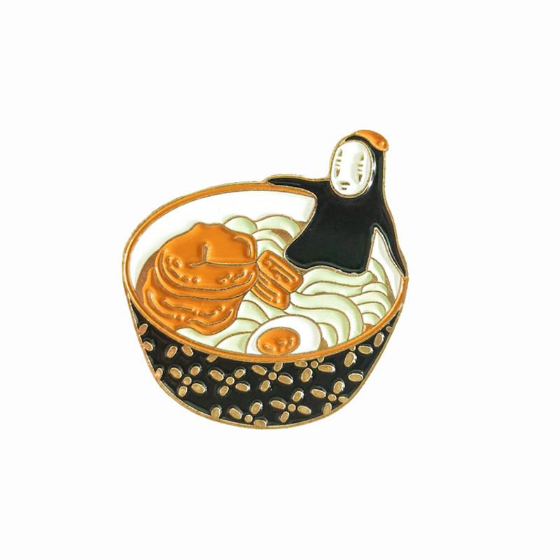 Tonkotsu Ramen Stylish Chain Brooch Geometric Design Durable Alloy Material For Enthusiasts Fashion