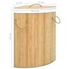 VidaXL Panier à linge d'angle Bambou 60 L