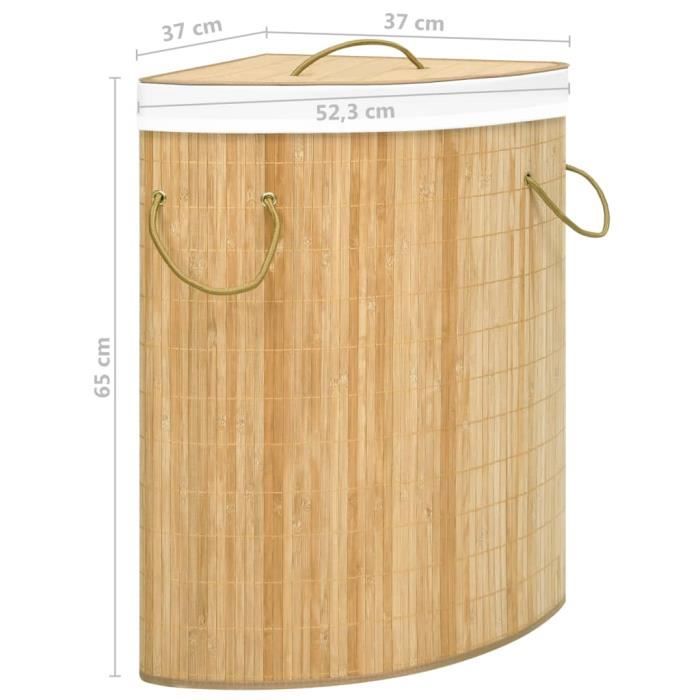 VidaXL Panier à linge d'angle Bambou 60 L