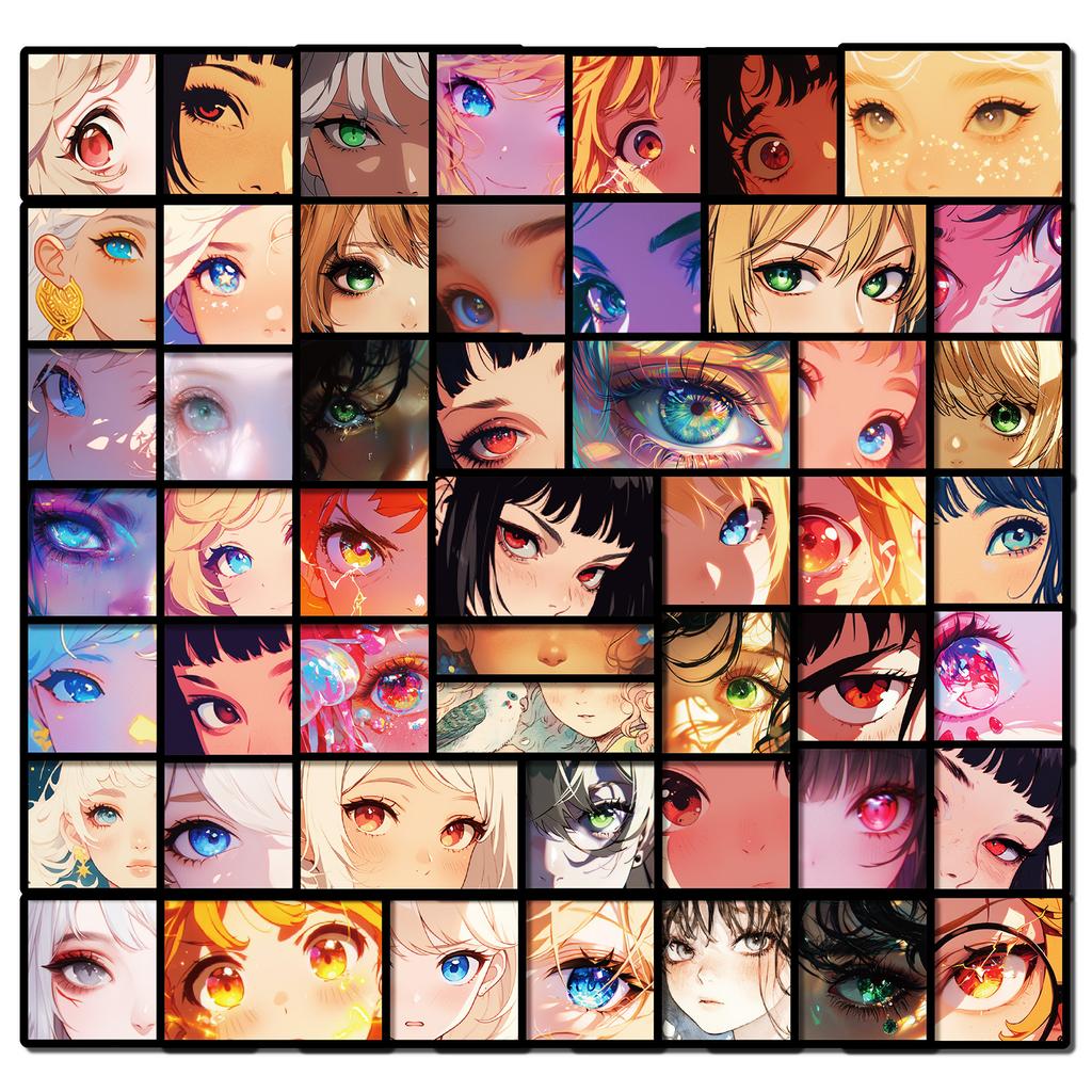 50 Second Dimensional Eye Color Stickers Character Eyes Personality Creative Decoration Water Cup Flat Stickers