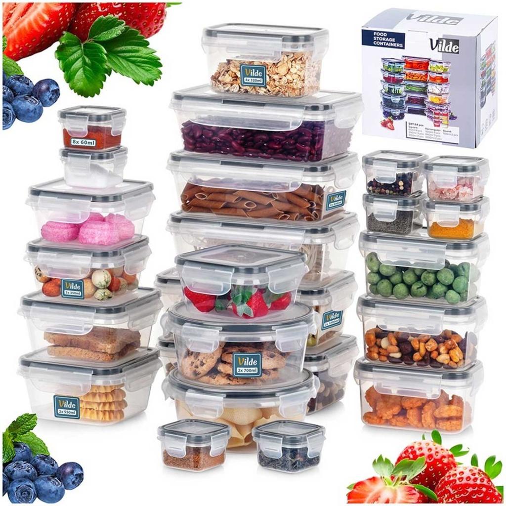 Set da 24 contenitori per alimenti con coperchi e guarnizioni 229159