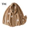 Breathable Sun Protection Shawl Solid Color Embroidered for Women, Lightweight Soft Gauze Scarf with Floral Versatile Waist Accessory Vine Texture,