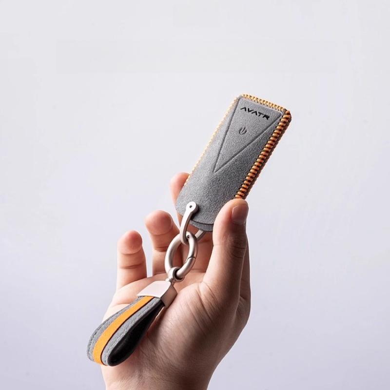 For Avatr 07 06 12 11   Car Key Case Bag Suede Leather Remote Control Modification Key Protector Shell Cover Accessories