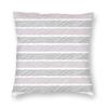 Pink And Grey Stripes Square Pillowcase Polyester Linen Velvet Printed Zip Decorative Throw Pillow Case Sofa Cushion Cover