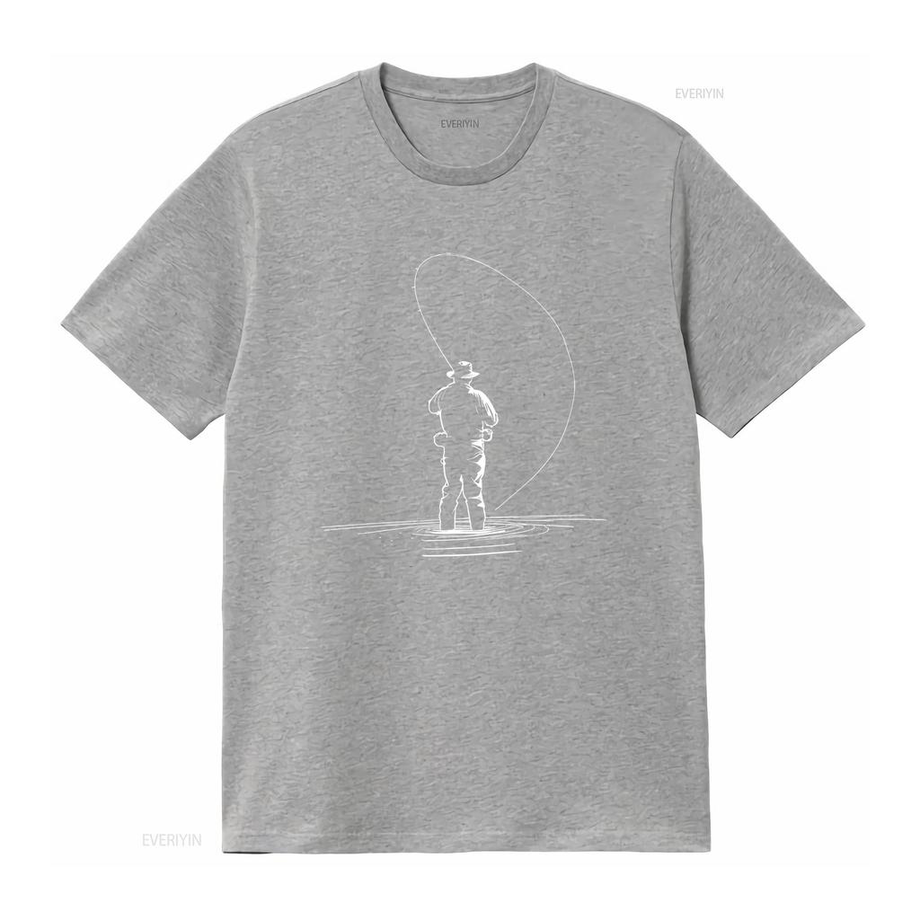 Fly Fishing T Shirt for Fisherman Outdoorsman Outdoors Hunting Sportsman Vintage Washed Unisex Fashion Designer Clothes