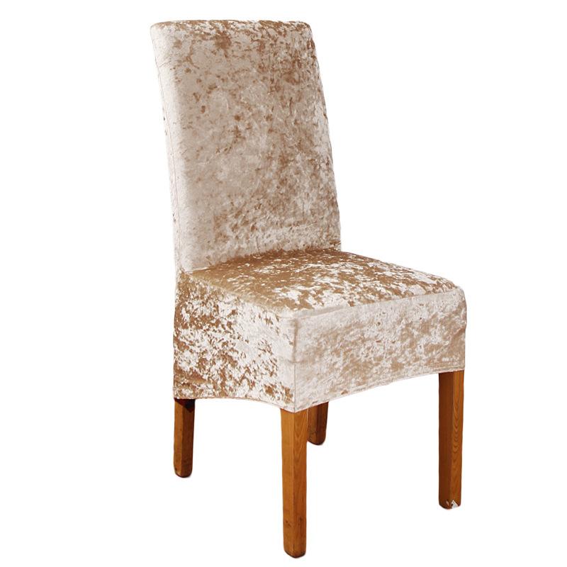 

Dining Crushed Velvet Chair Covers Stretchable Protective Slipcover Decor Home Champagne