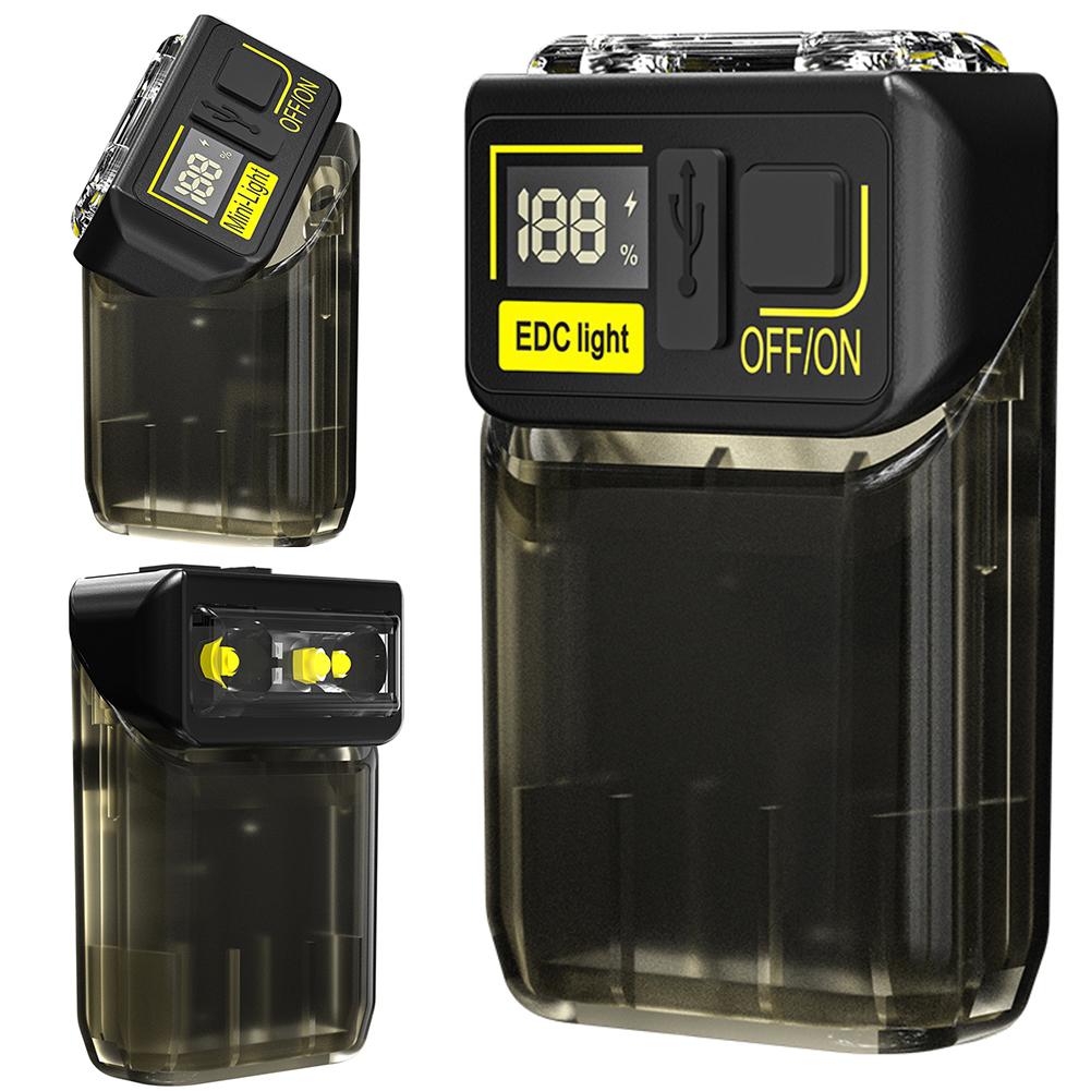 LED+COB Mini Keychain Flashlight 180° Rotatable Pocket Camping Light 1200mAh Small Flashlights for EDC Camping Hiking Emergency