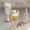 Disposable Plastic Gold Rim Wine Glass for Party Wedding 180ml KTY