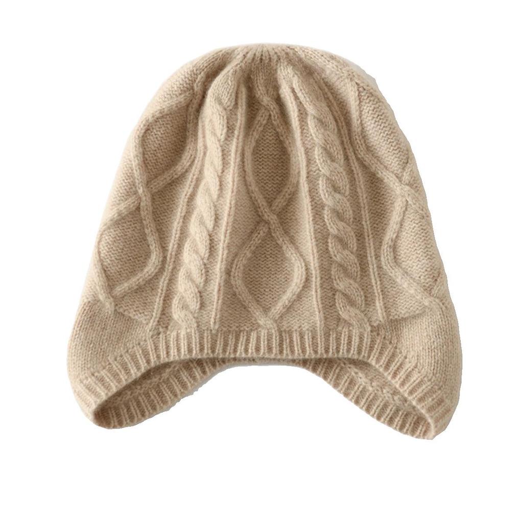 Women's Autumn & Winter Cashmere Aviator Hat - Warm Knitted Wool with Ear Protection