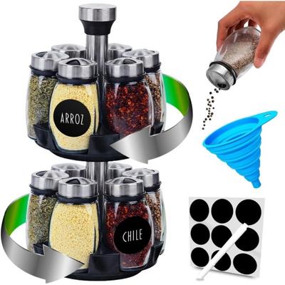 Seasoning Bottle Jar Rotating Base Seasoning Bottle 7-piece Set Kitchen Supplies Seasoning Bottle Combination Set