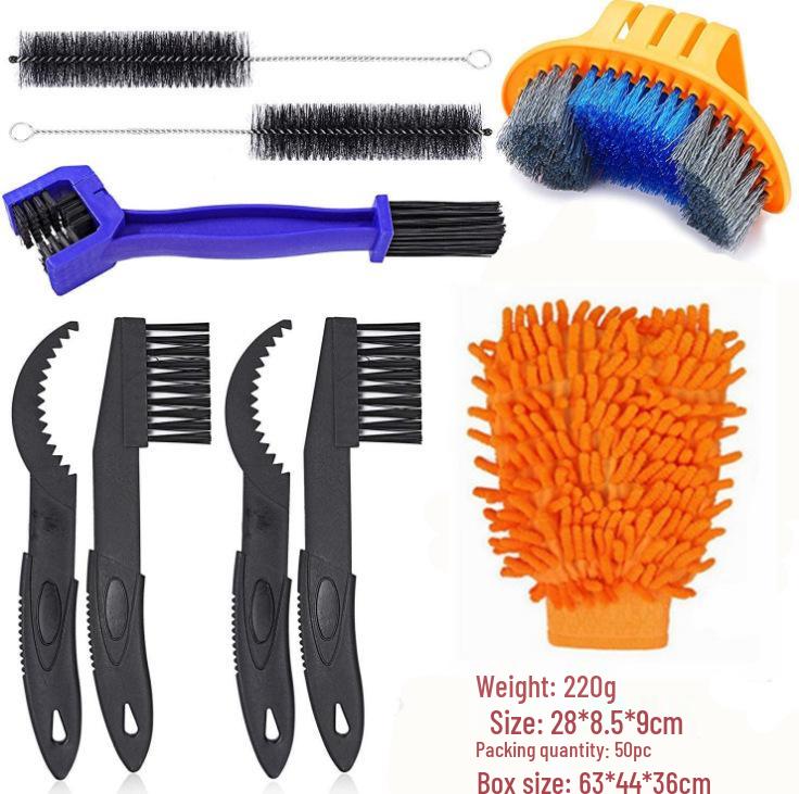 Portable Mountain Bike Chain Cleaner & Maintenance Brush Kit