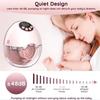 Electric Wearable Breast Pump with LED Display 4 Modes BPA Free Portable Breast Pumps Comfort Milk Collector HandsFree Low Niose