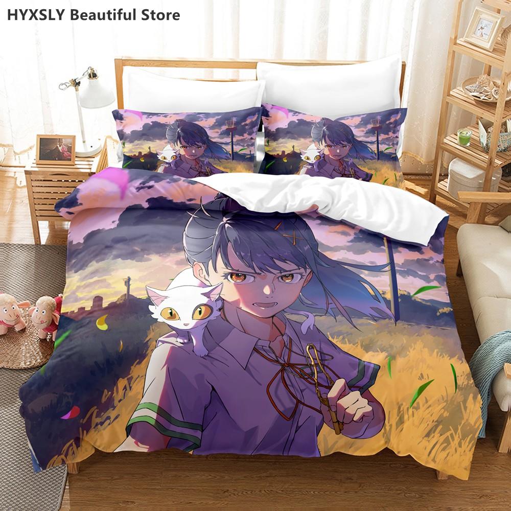 Suzume No Tojimari Bedding Set 3D Anime Polyester Quilt Cover Pillowcases Queen King For Kids Gift Cute Anime Duvet Cover Sets