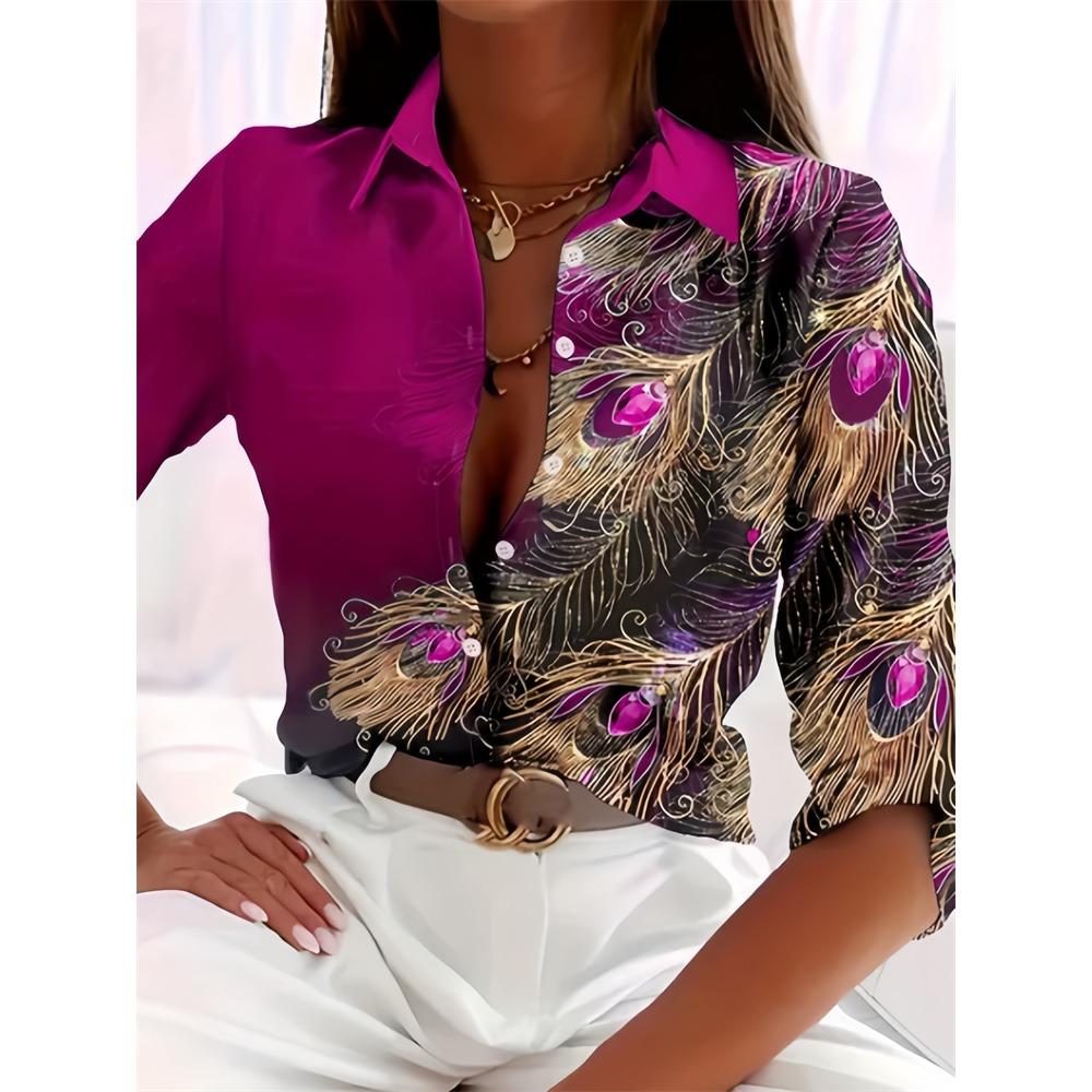 Hot Ladies Shirt 3D Print Long Sleeve Loose Shirts Hawaiian Shirts Fashion and Casual Character Size Comfortable Fabric