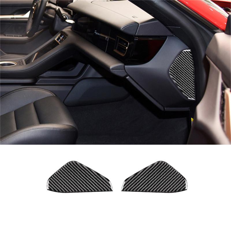 Black Car Interior Decoration Protection Carbon Fiber Sticker For Porsche Taycan 2019-2025 Auto Styling Accessories