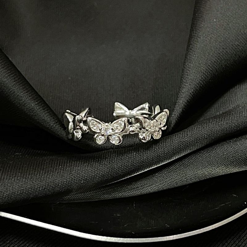 Advanced Super Flash Color Series Zir*****Pen Ring Adjustable Butterfly Index Finger Ring Female