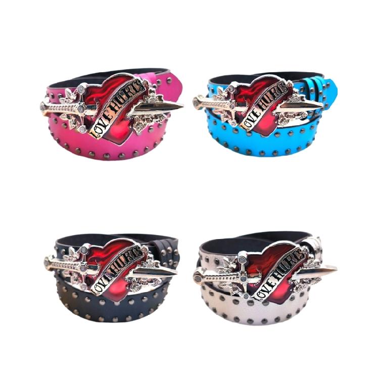 Unique Buckle Girls Waist Belt Street Dance Jeans Belt Decorative Studs